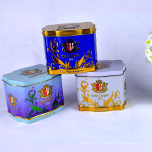 Caixa de lata de chá quadrada de exportação de cor personalizada para presente
